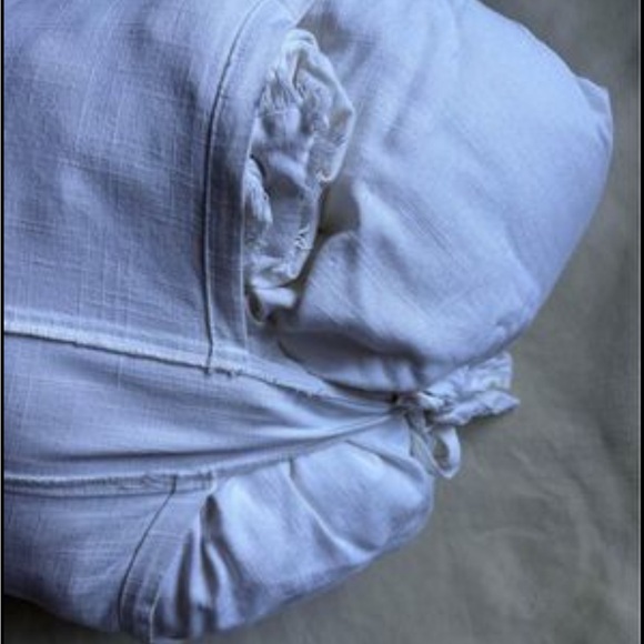 Full/Queen Heavyweight Linen Blend Duvet Cover & Sham Set White - Picture 2 of 10